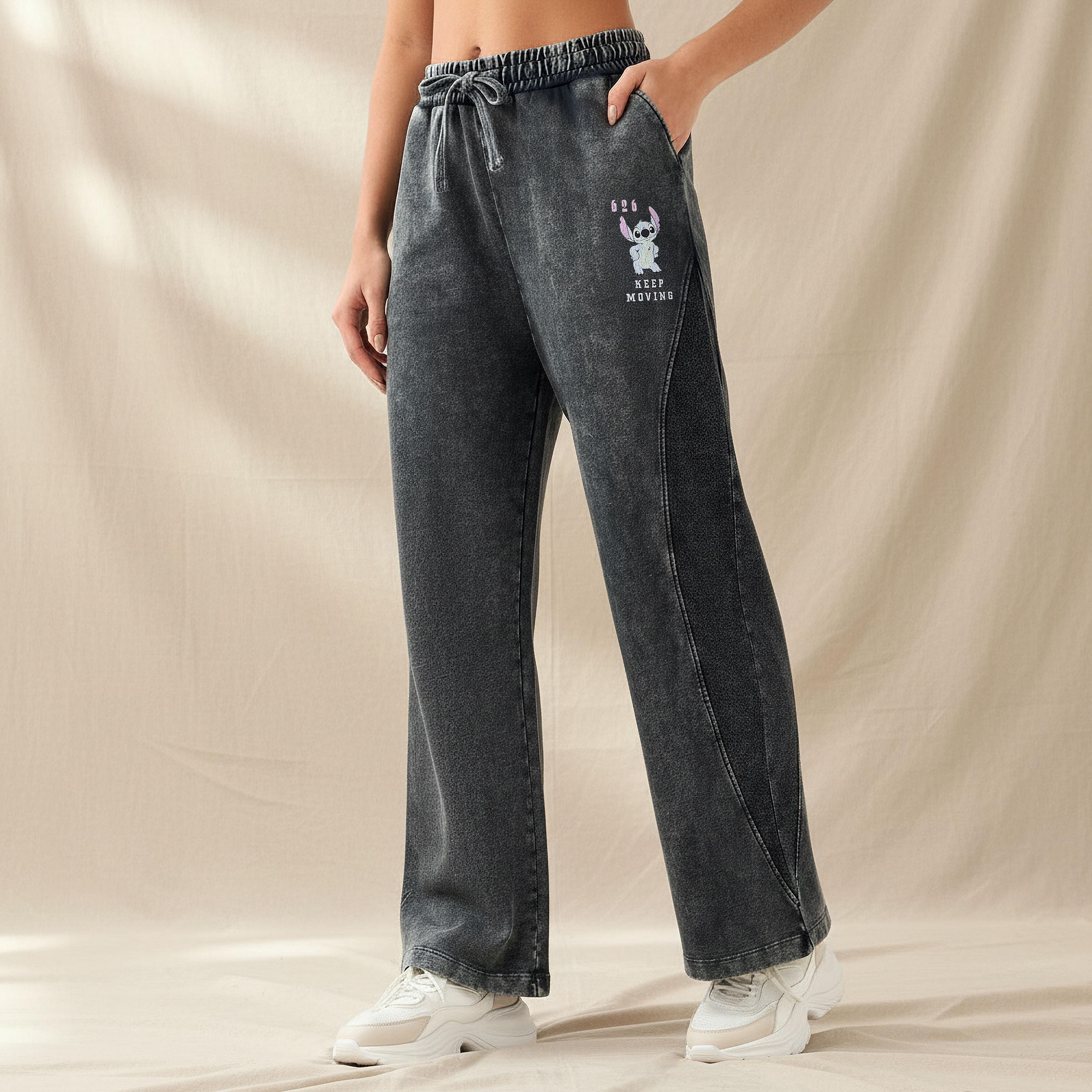 Lilo and Stitch Wide Leg Mid-Rise Jeans