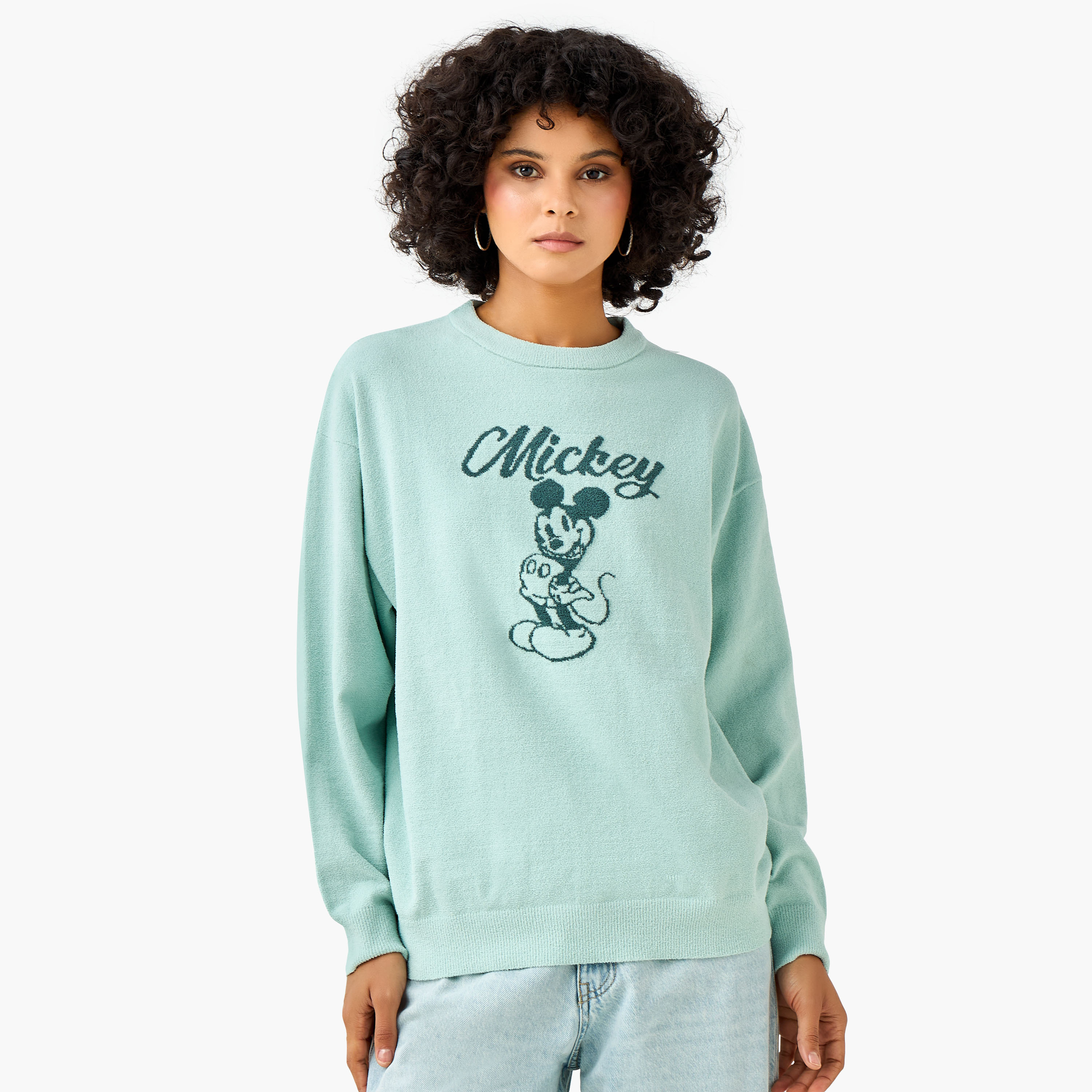 Mickey Mouse Accent Crew Neck Jumper