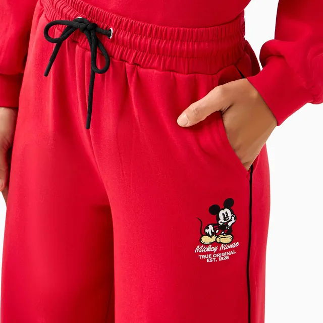 Mid-Rise Cotton Pants, Mickey Mouse Embroidered – image 5