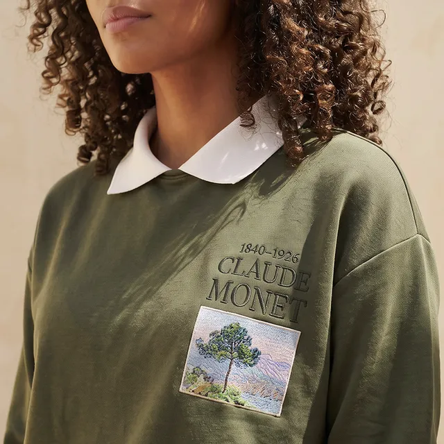 Claude Monet Sweatshirt with Collar – image 5