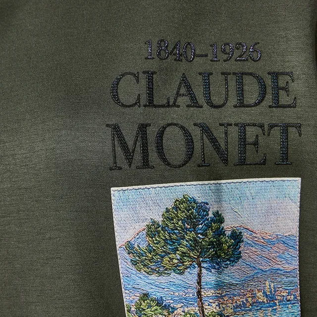 Claude Monet Sweatshirt with Collar – image 6