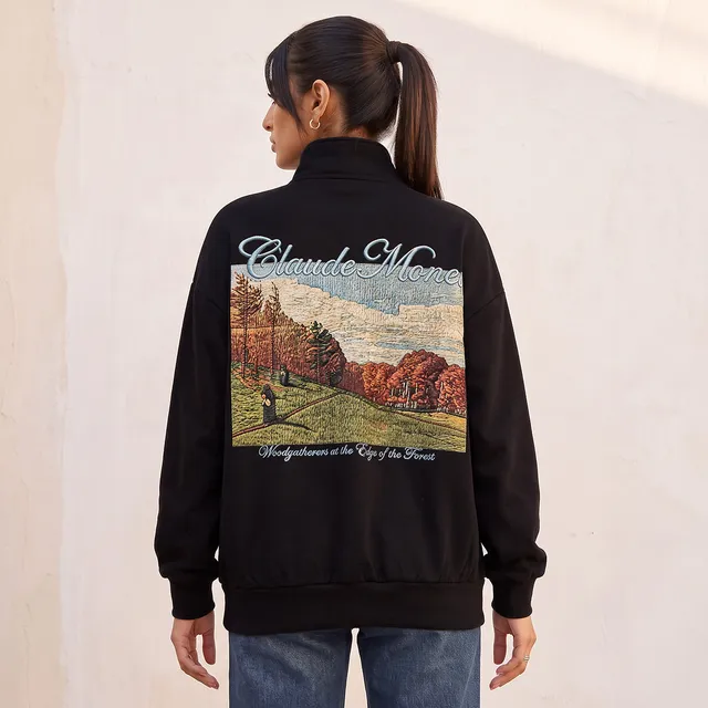 Claude Monet Sweatshirt with Funnel Neck – image 4