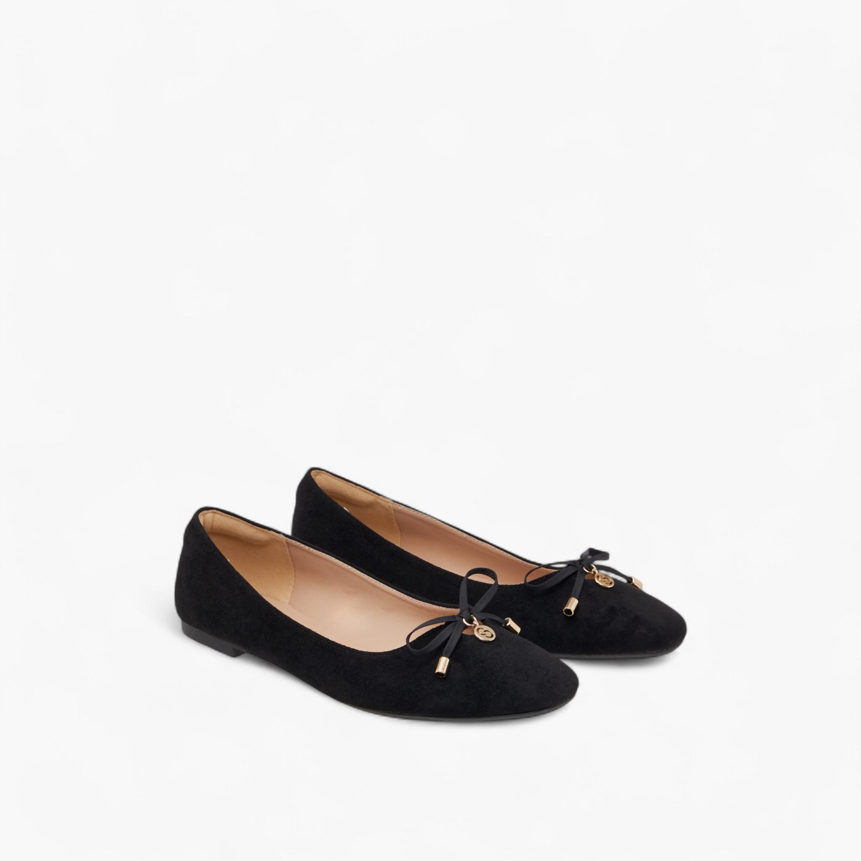 Women's Slip-On Ballerina Shoes with Bow Accent