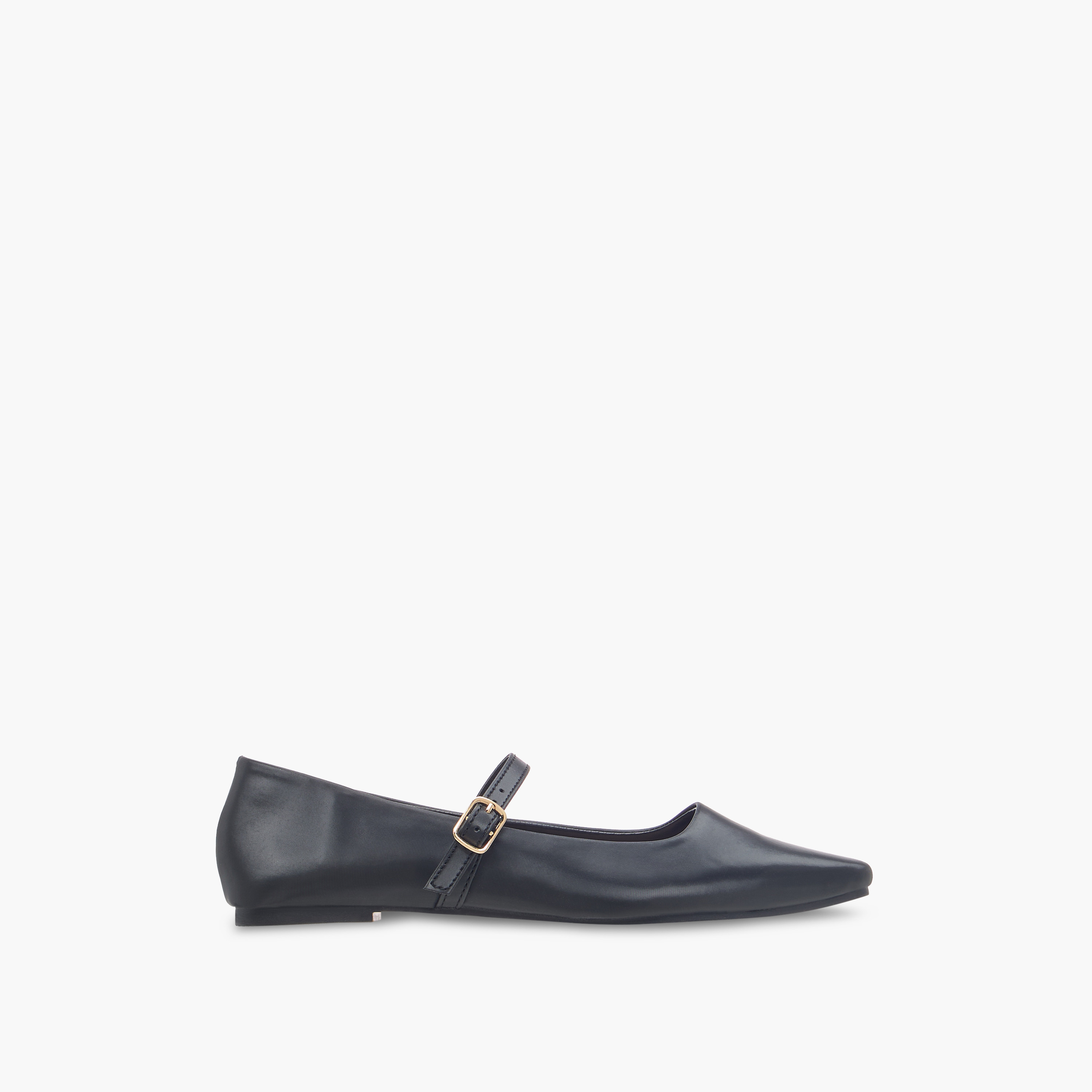 Flora Bella Solid Ballerina Shoes with Buckle Closure