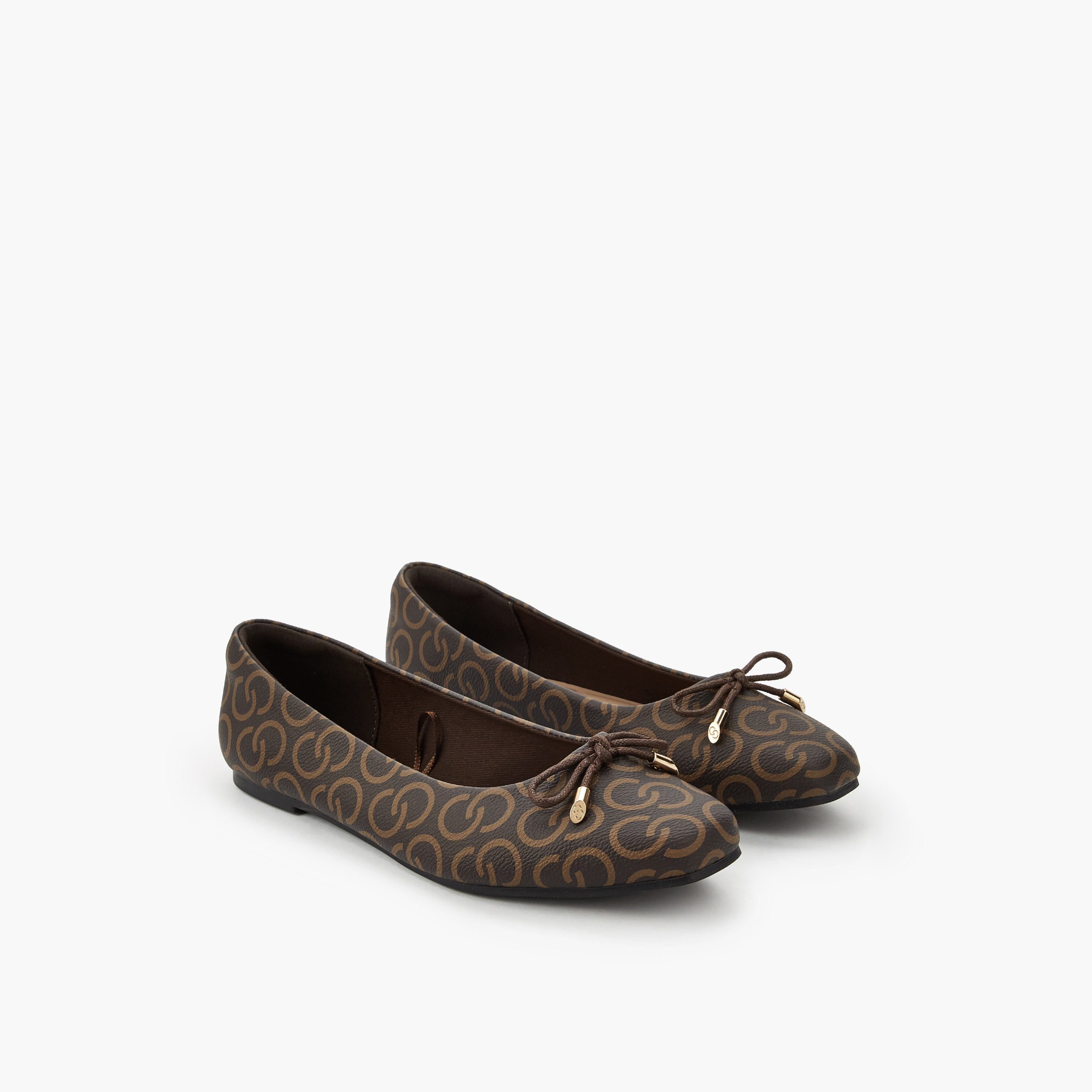 Celeste Women Monogram Print Ballerina Shoes