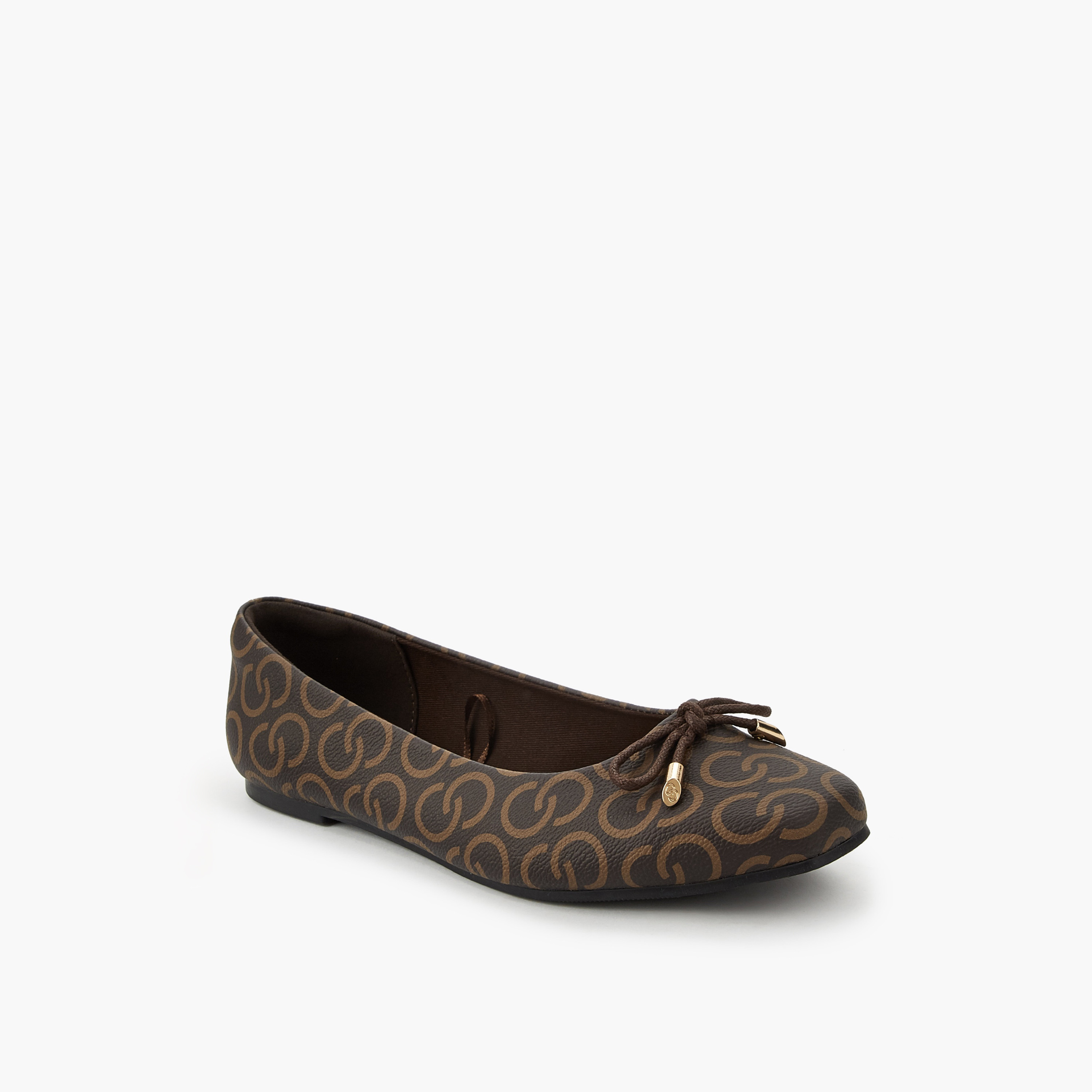 Celeste Women Monogram Print Ballerina Shoes