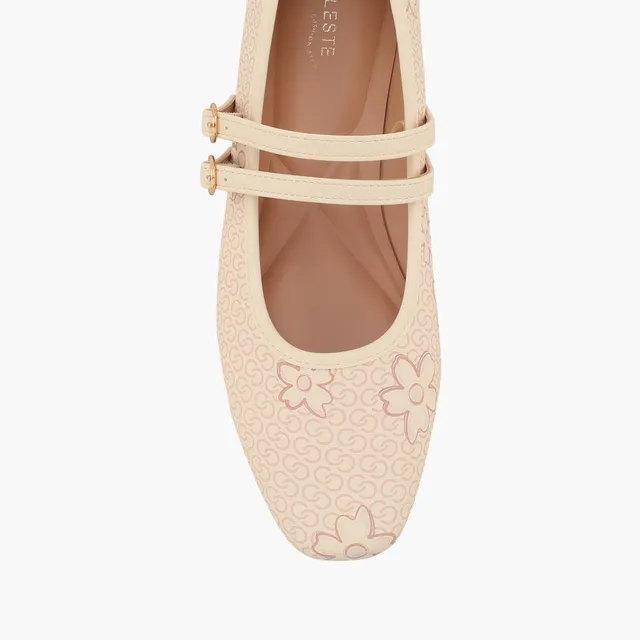 Celeste Women Floral Double Strap Mary Jane Shoes – image 4