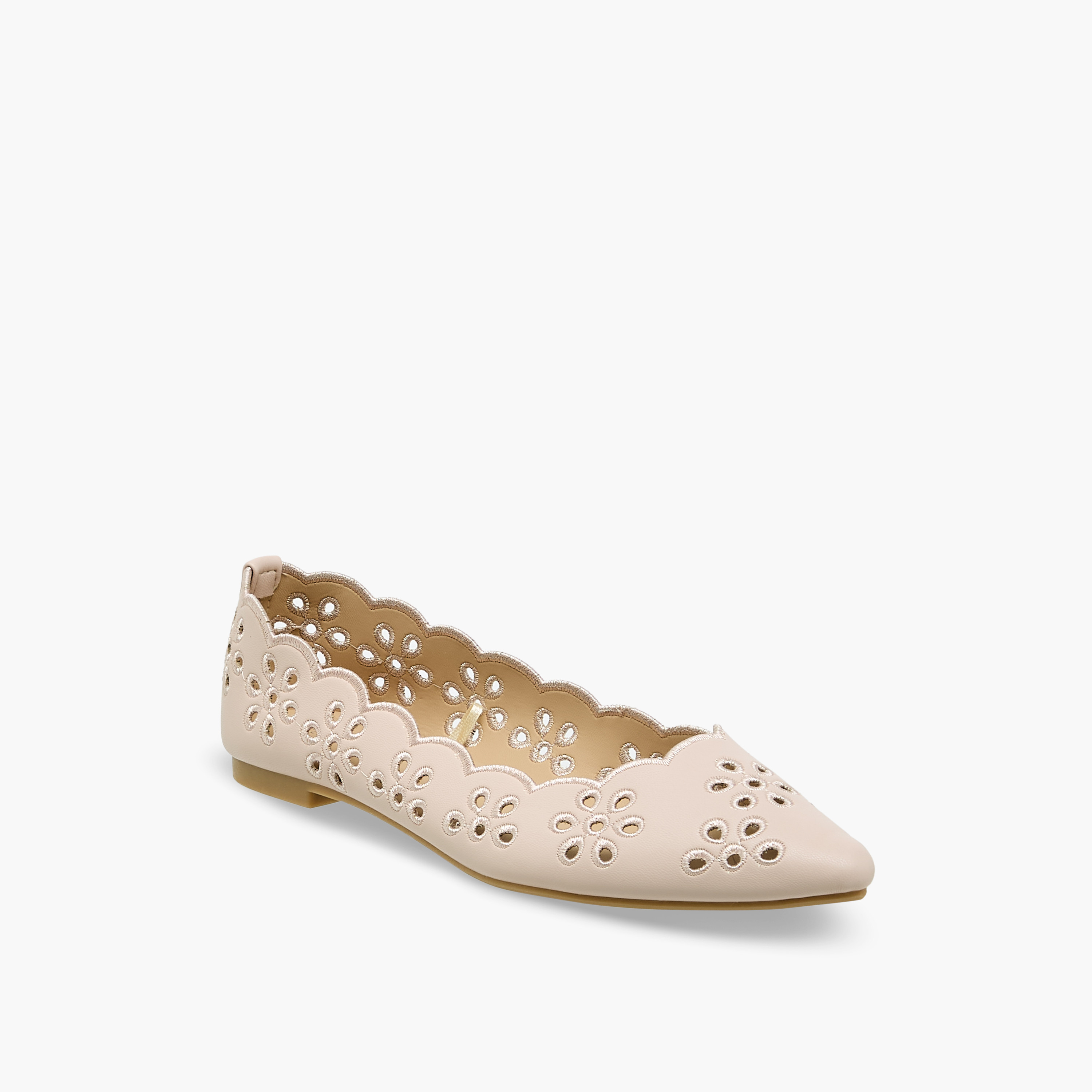 Flora Bella Women Scalloped Laser Cut Ballerina Shoes