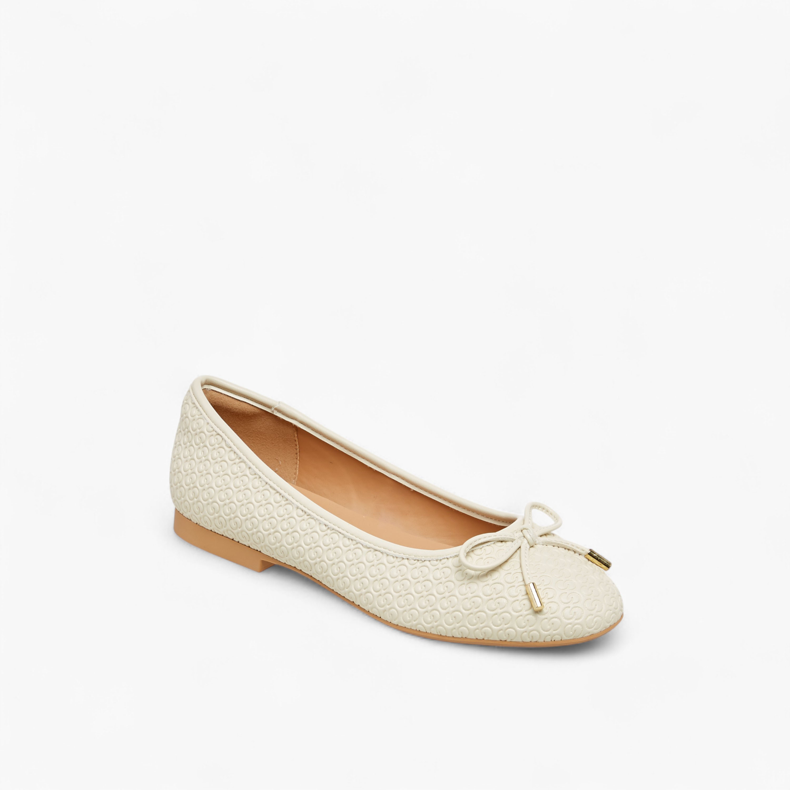 Celeste Women's Monogram Embossed Slip-On Ballerina Shoes