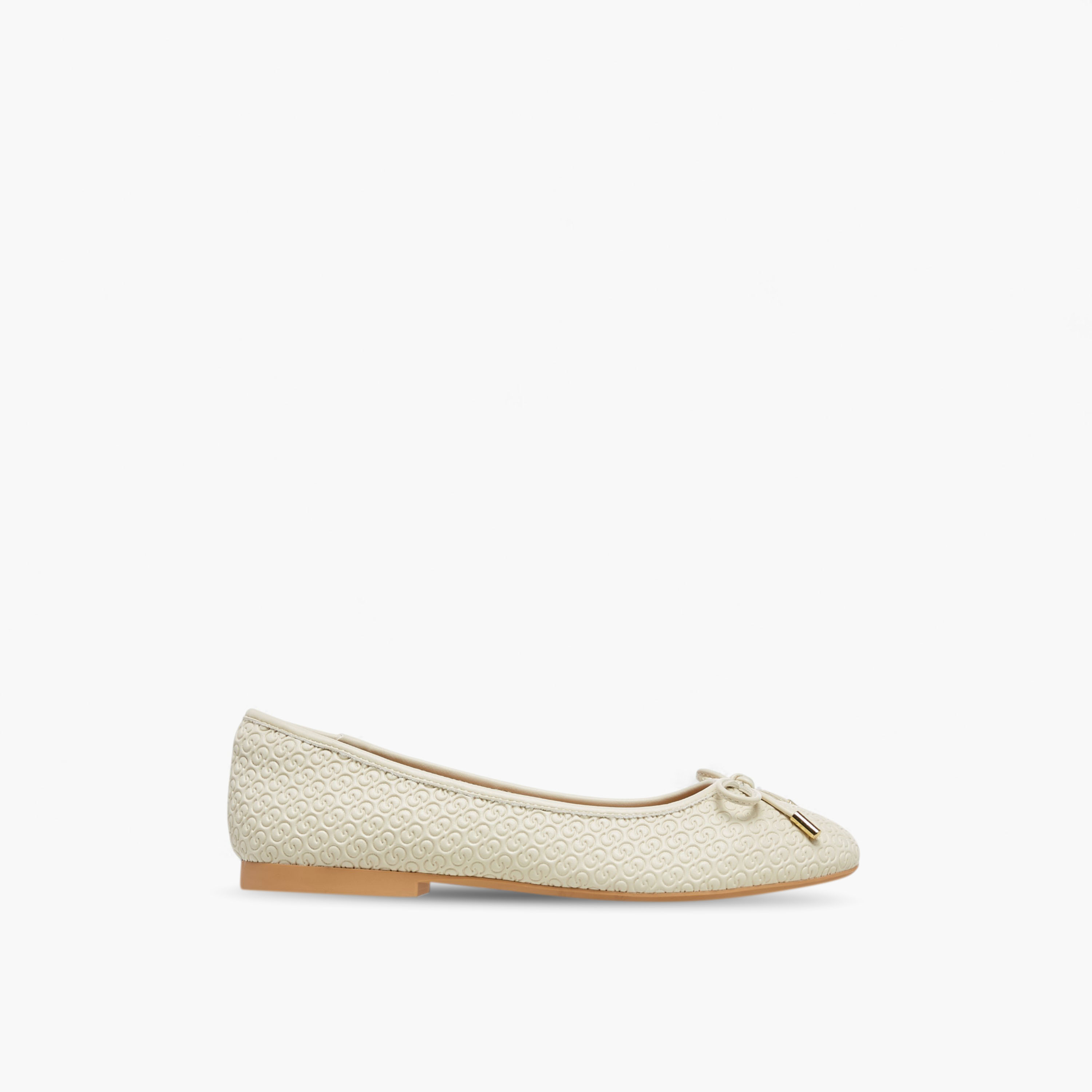 Celeste Women's Monogram Embossed Slip-On Ballerina Shoes