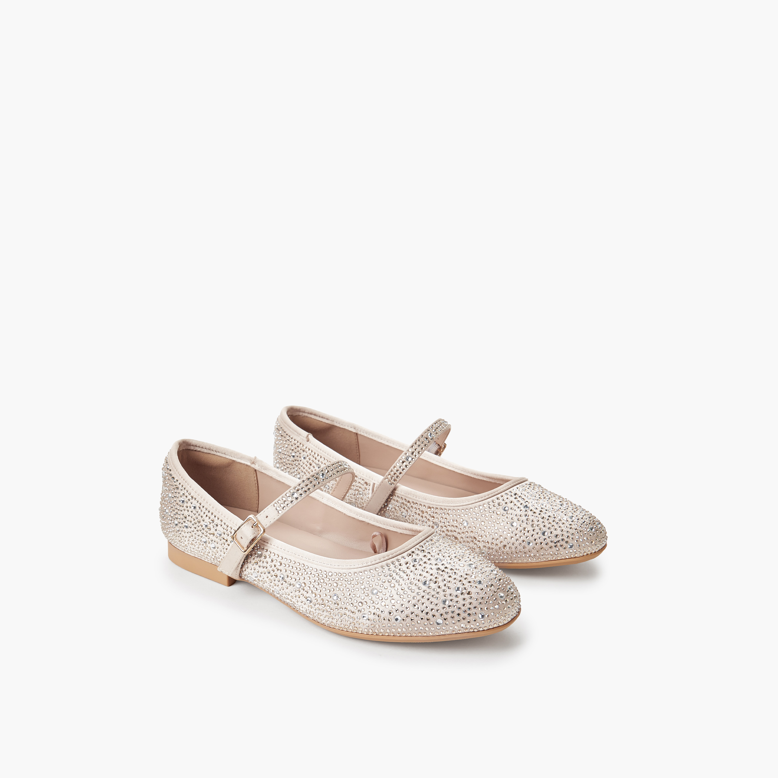 Elle Women's Embellished Buckle Ballerina Shoes