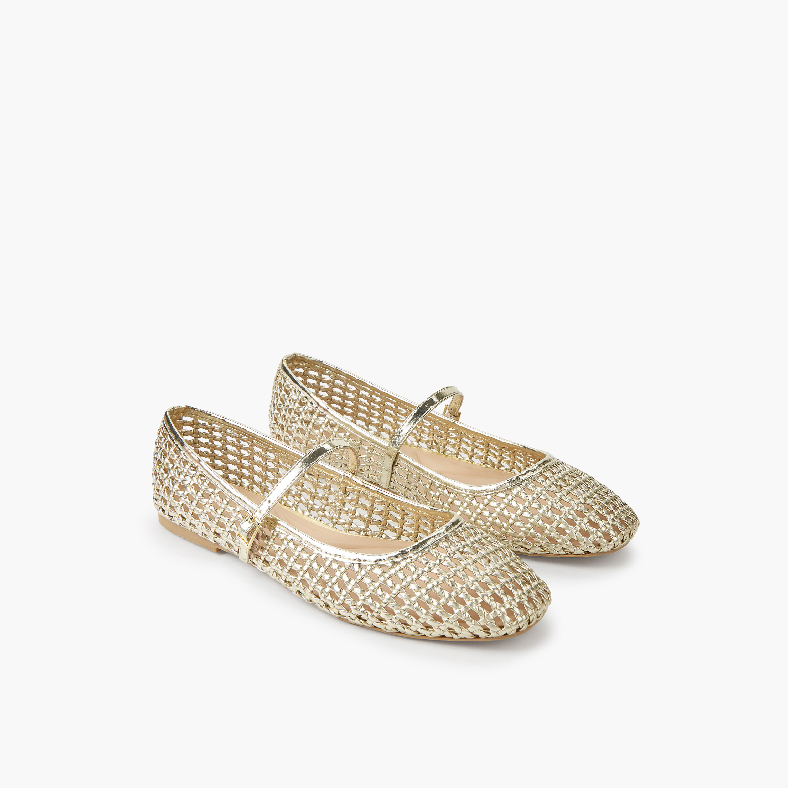 Women Buckle Strap Ballerina Shoes