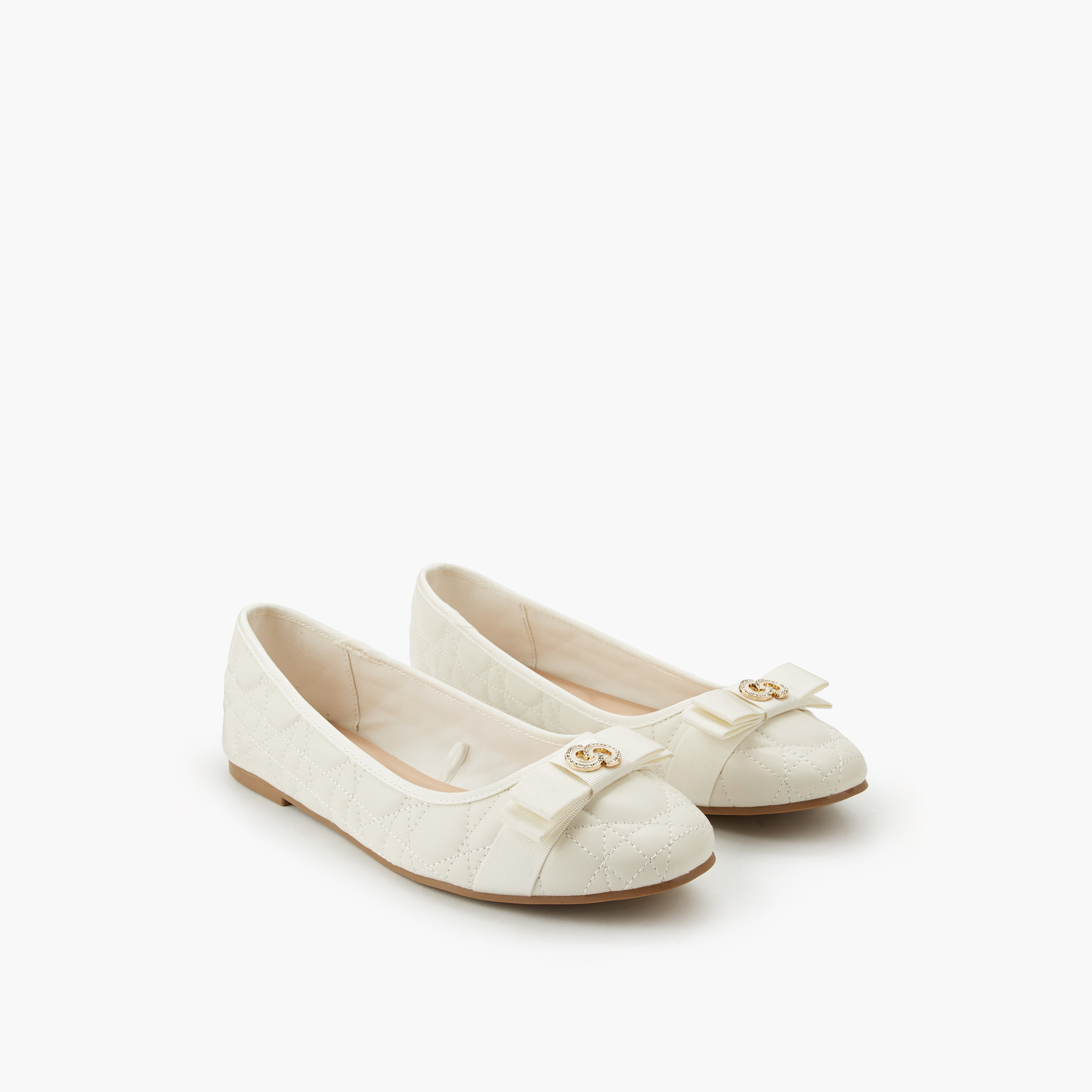 Celeste Quilted Bow Ballerina Shoes