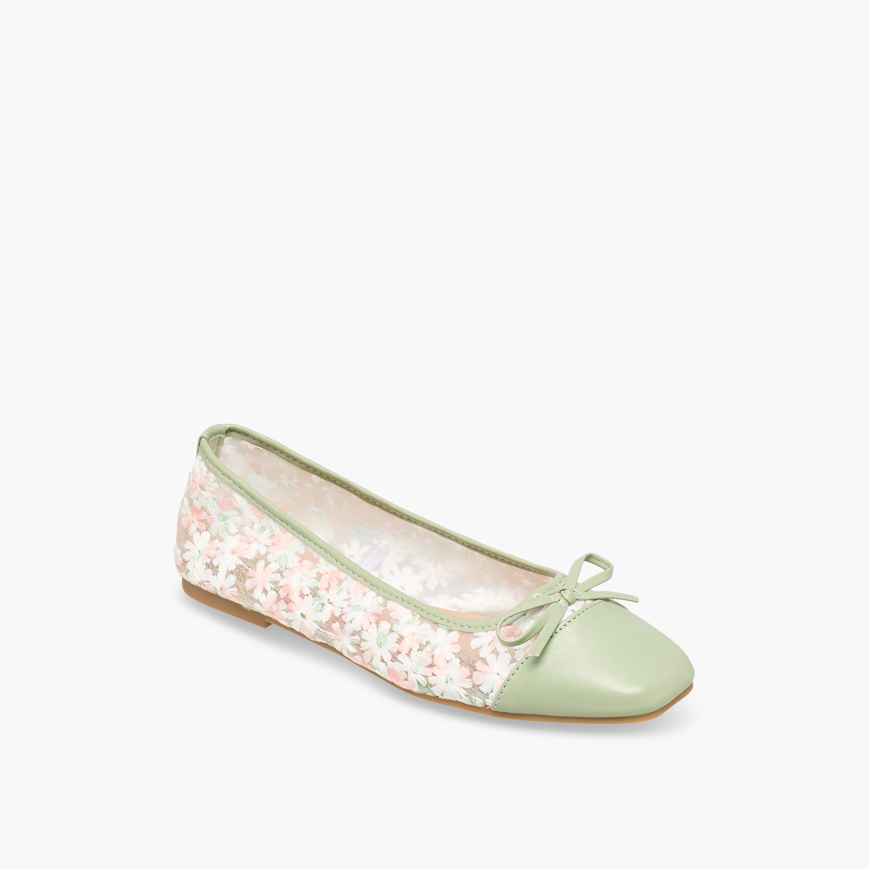 Celeste Women Floral Embroidered Ballerina Shoes