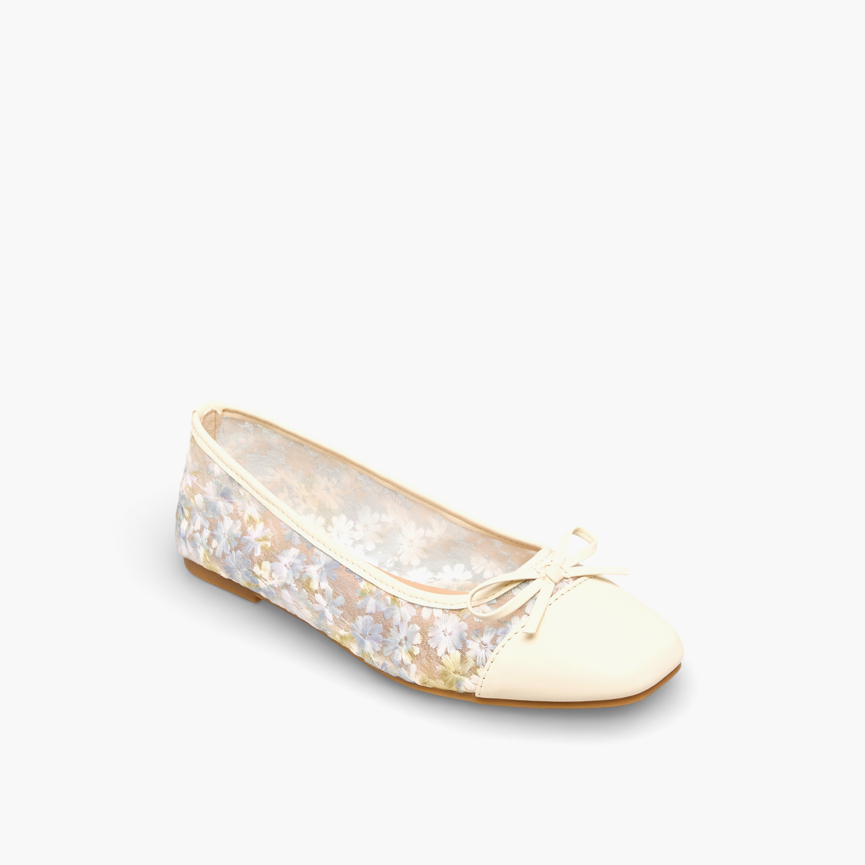 Celeste Women Floral Embroidered Ballerina Shoes