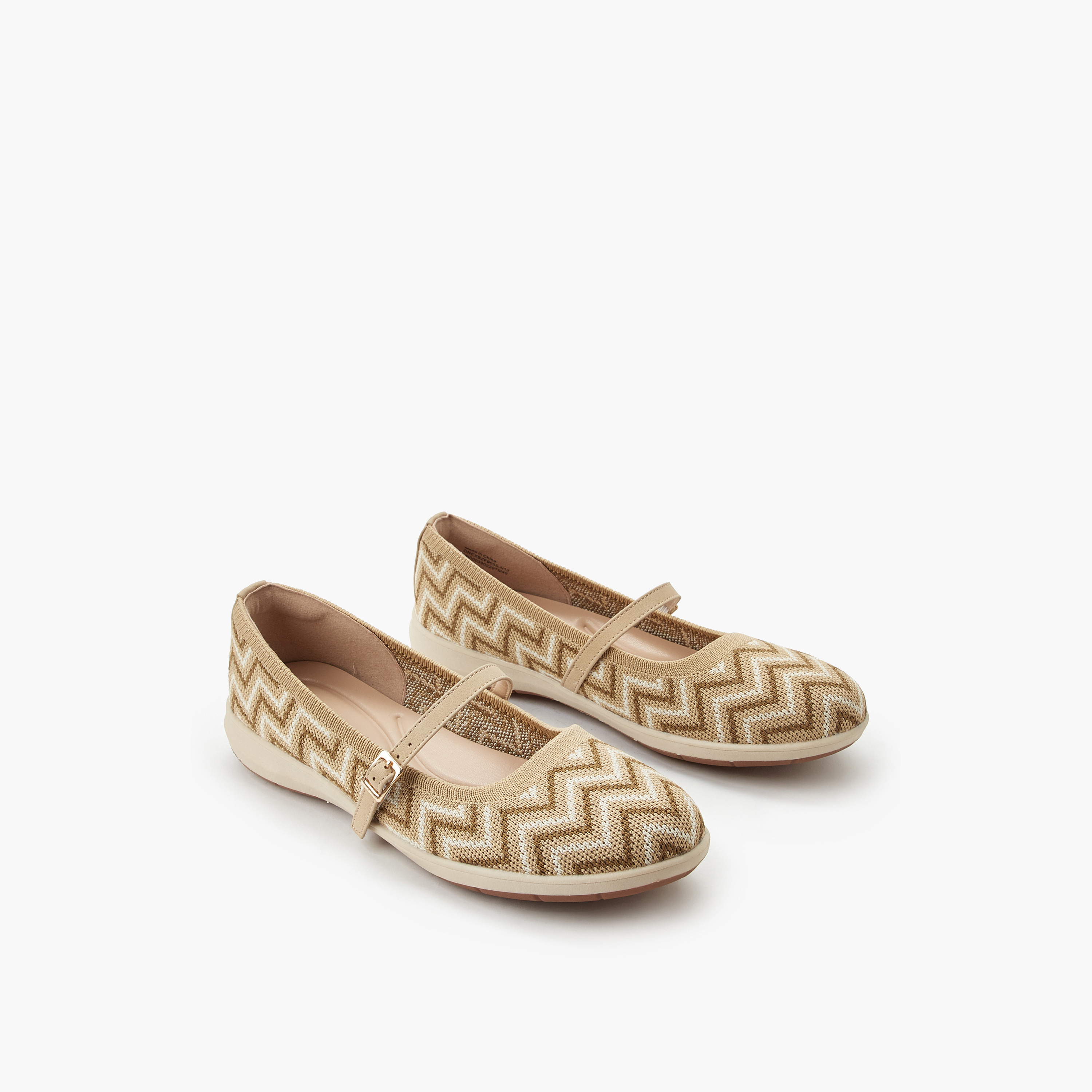 Women Chevron Textured Ballerina Shoes
