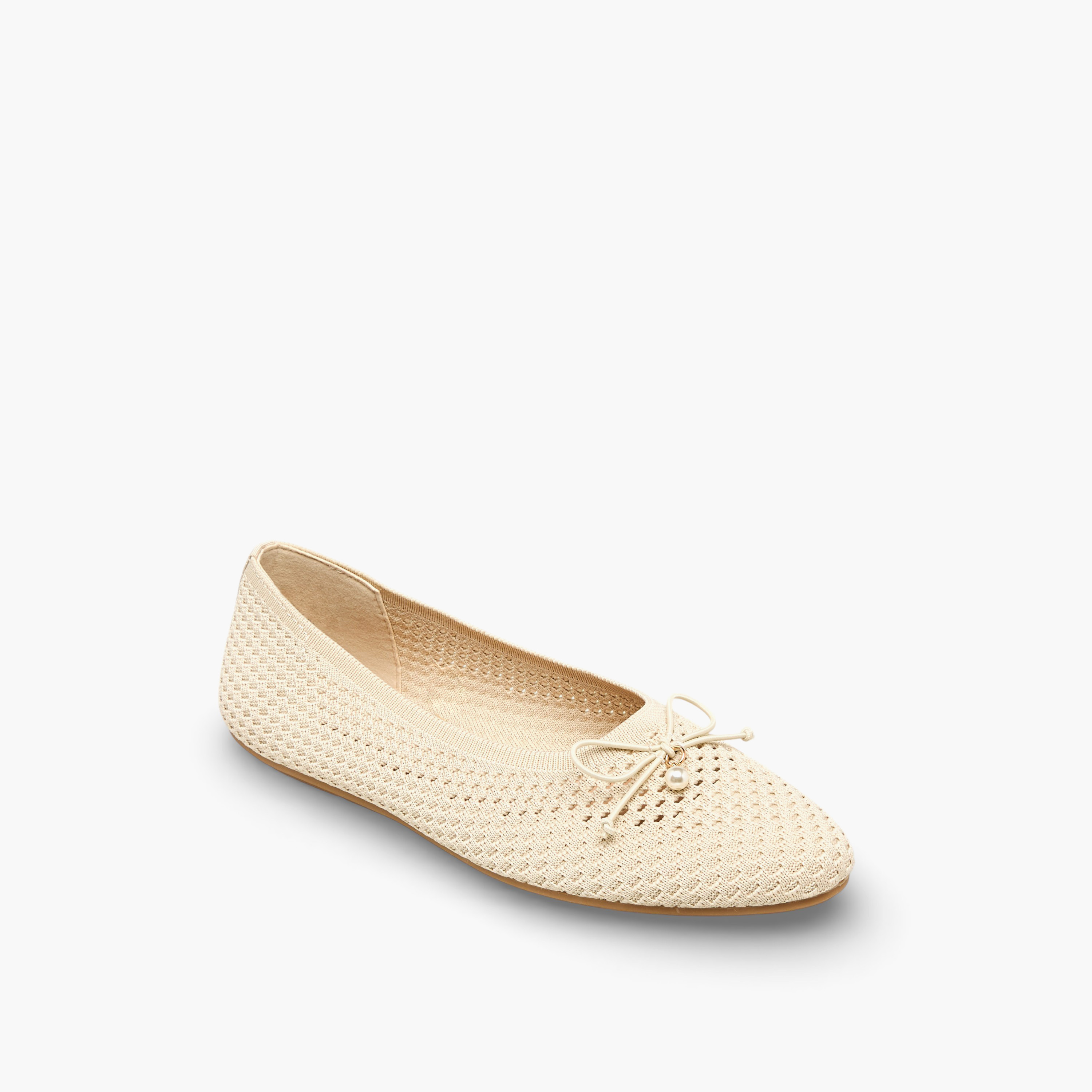 Celeste Women Textured Ballerina Shoes