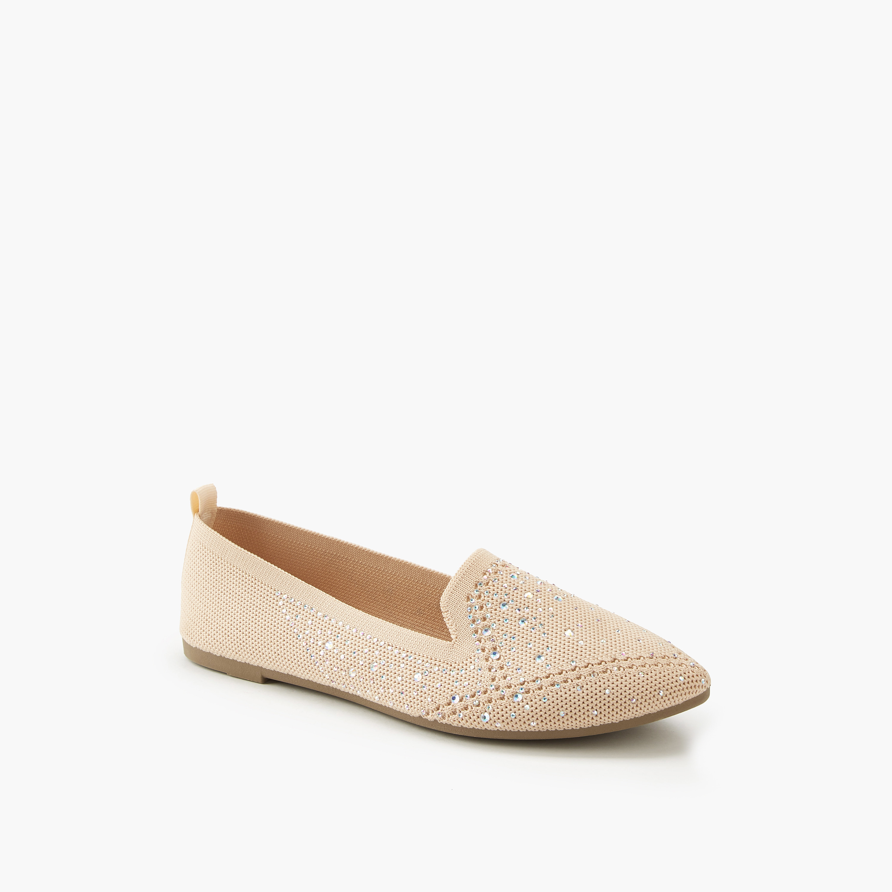 Flora Bella Embellished Slip-On Ballerina Shoes with Pull Tab