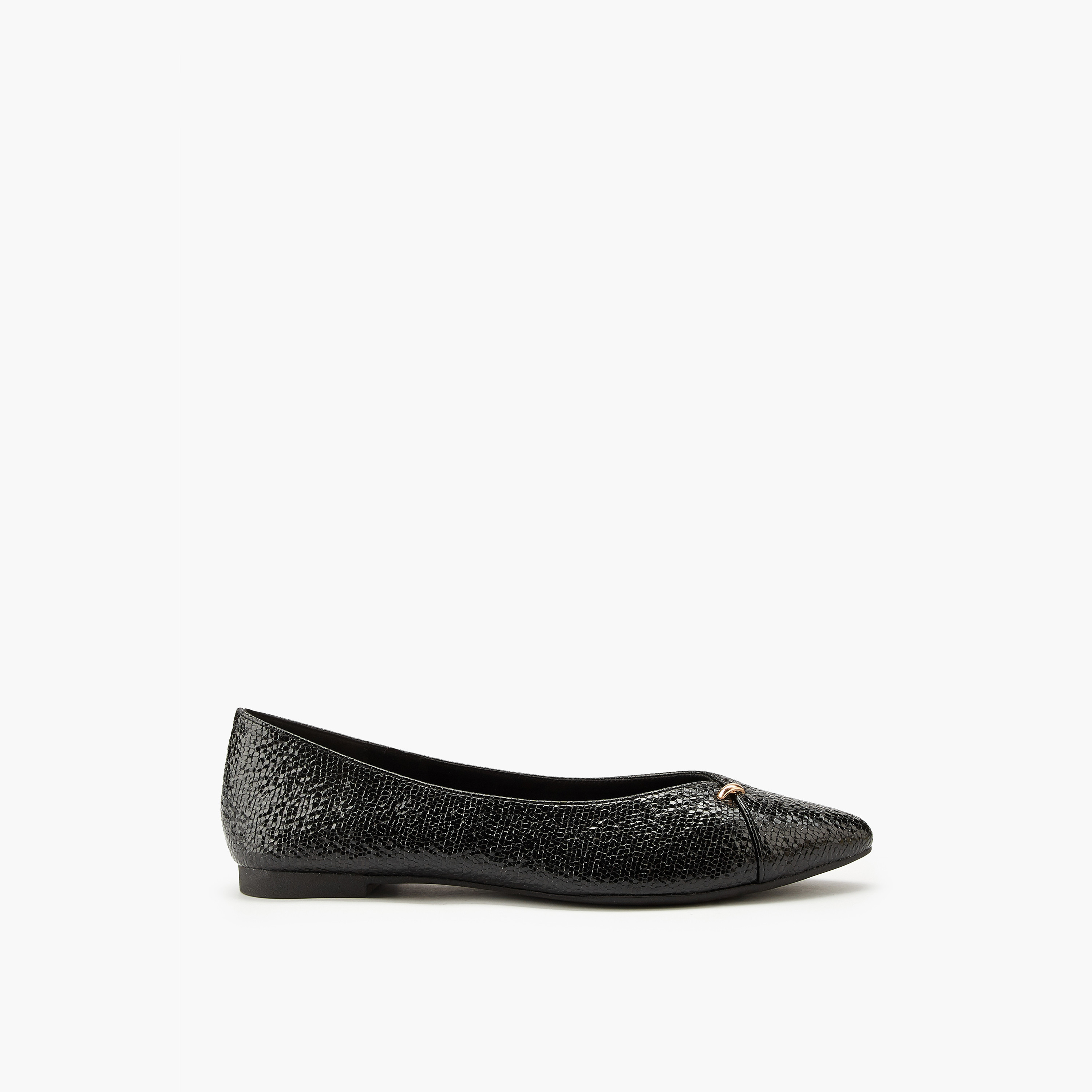 Flora Bella Textured Slip-On Ballerina Shoes