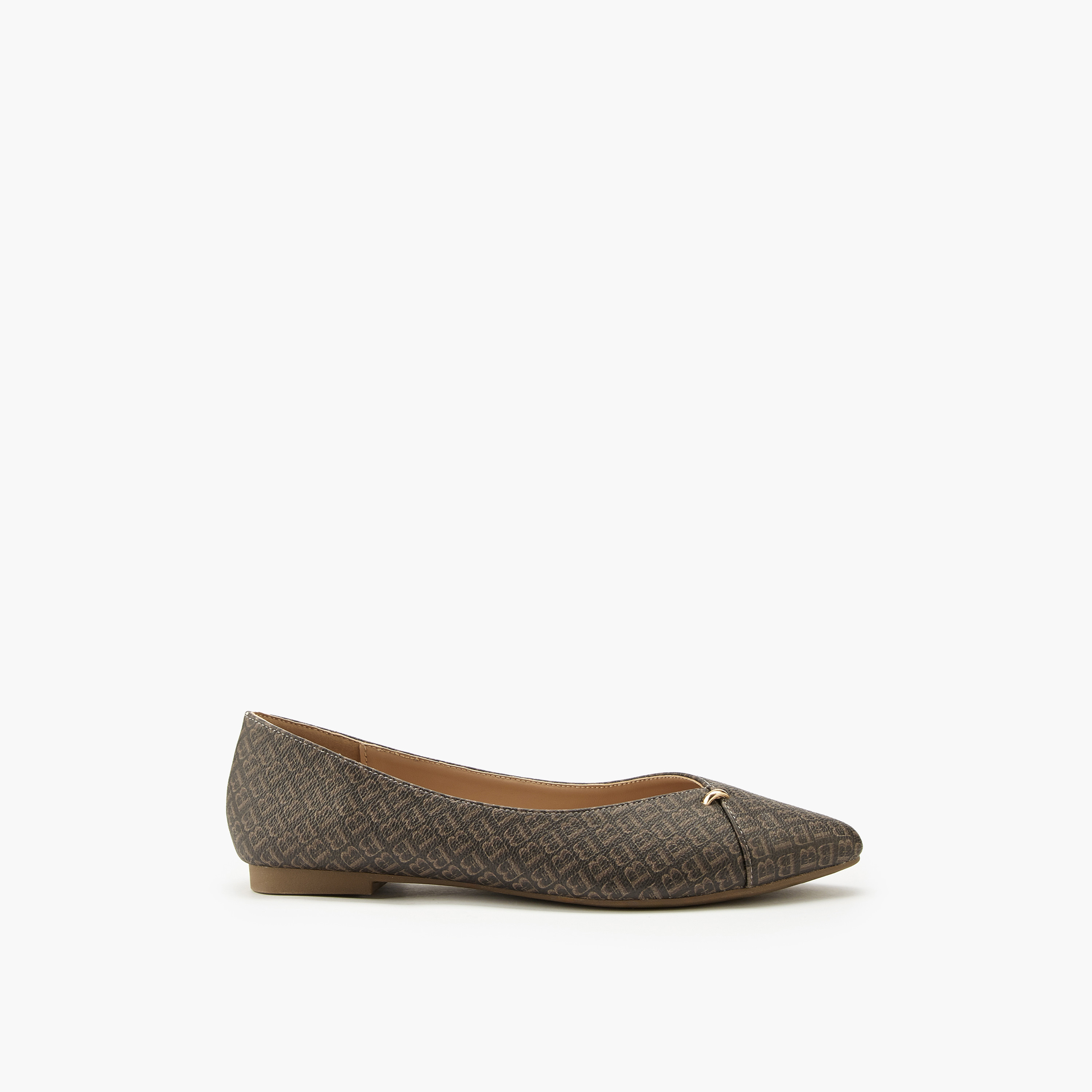 Flora Bella Monogram Print Slip-On Ballerina Shoes