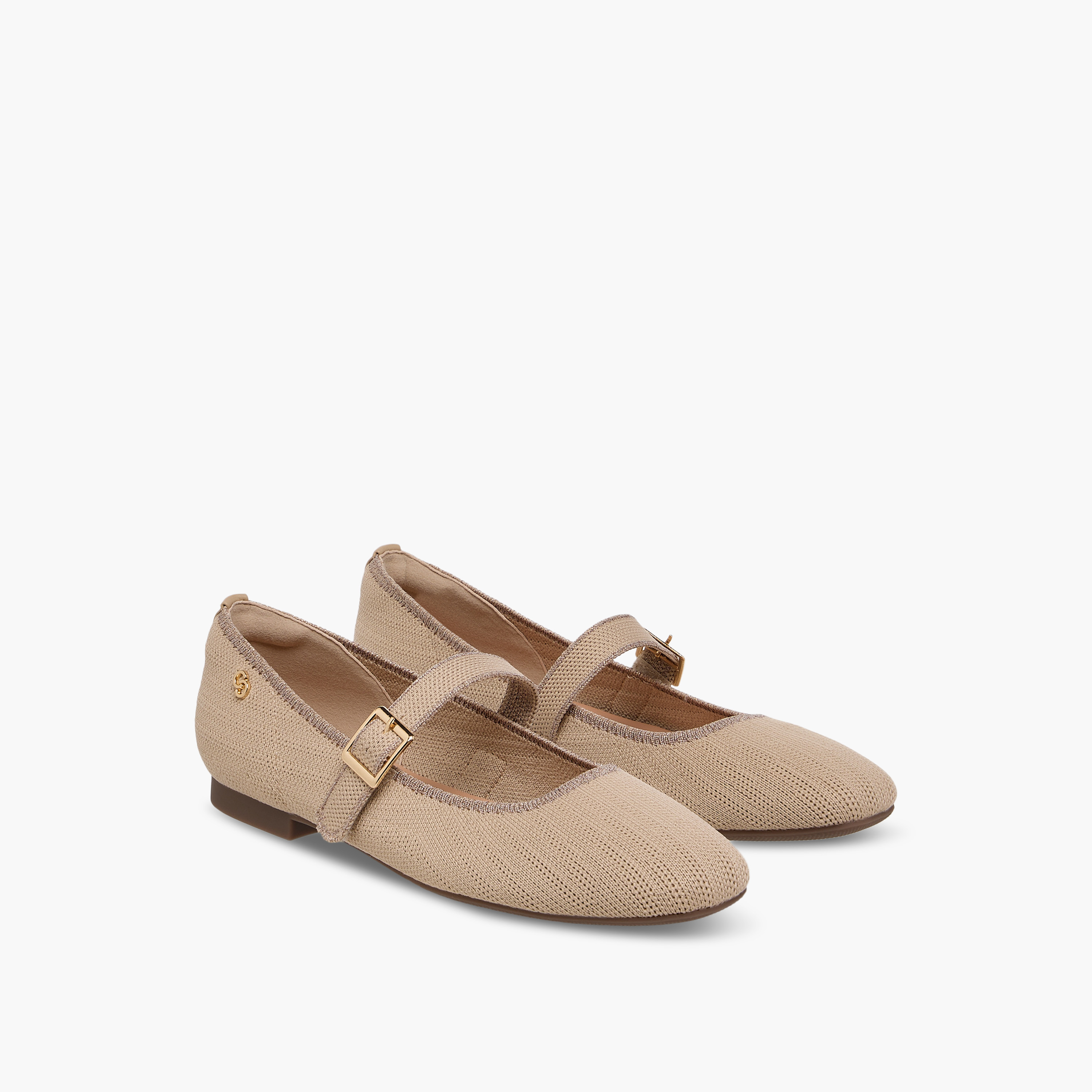 Women's Textured Buckle Mary Jane Shoes