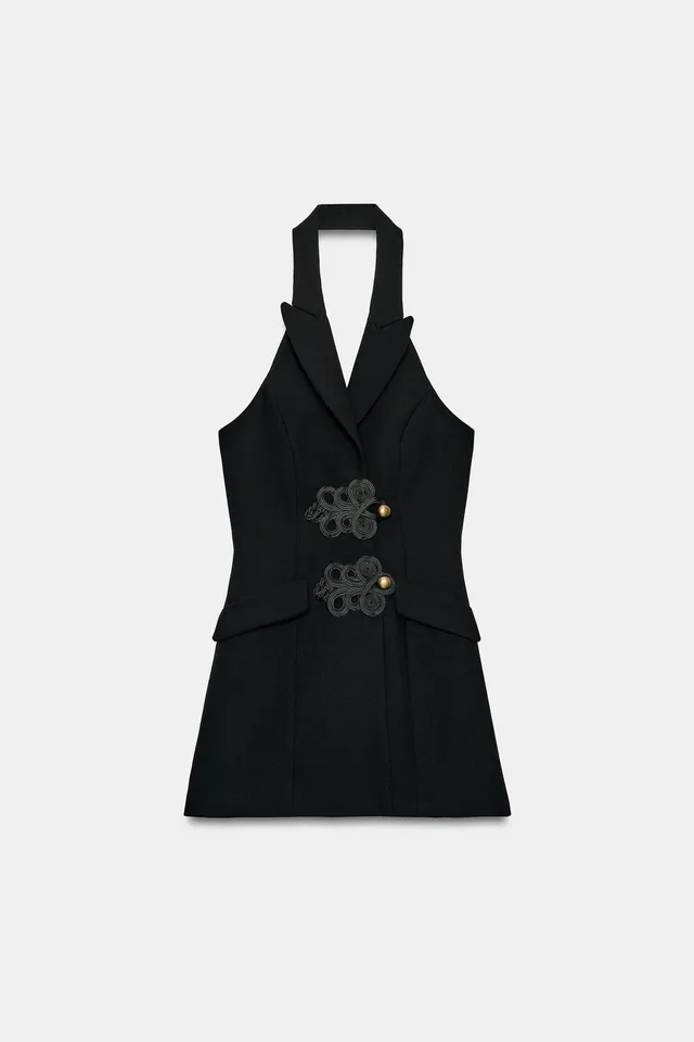 Women's Halter Neck Jumpsuit with Frog Fastening and Open Back – image 6