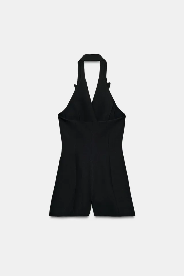 Women's Halter Neck Jumpsuit with Frog Fastening and Open Back – image 7