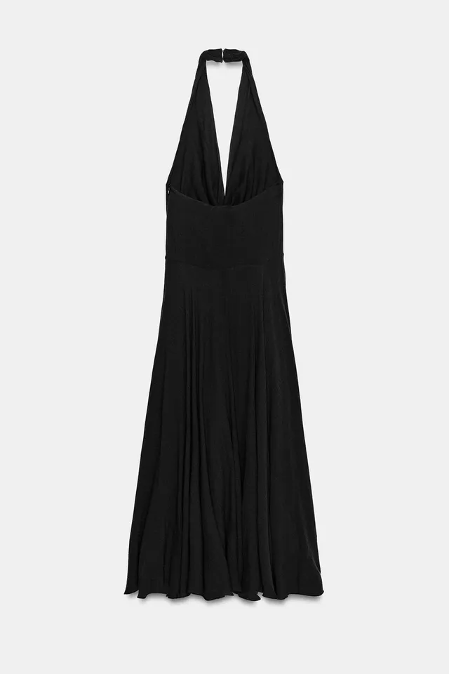 Chiffon Halter Tie Midi Dress – image 3