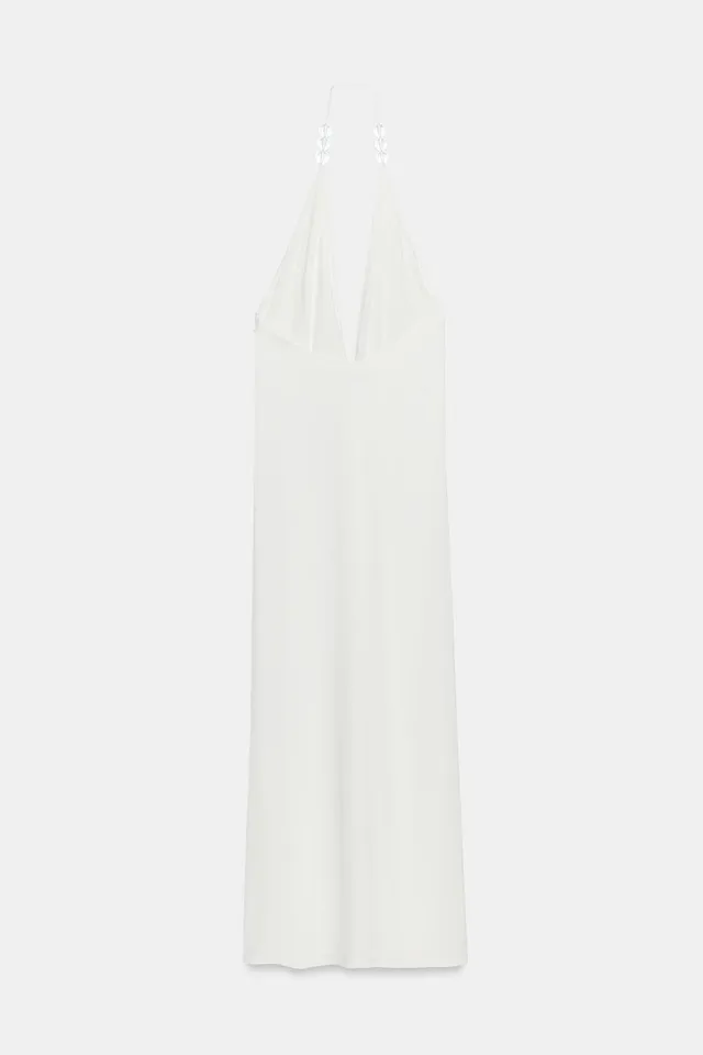 Beaded Long Halter Dress – image 8