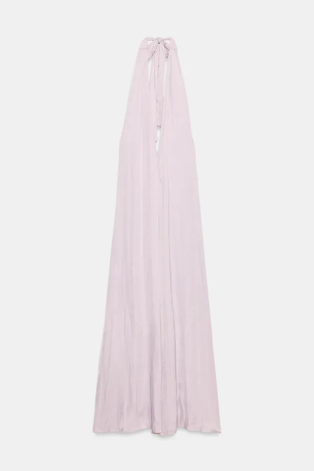 Satin Halter Midi Dress – image 3