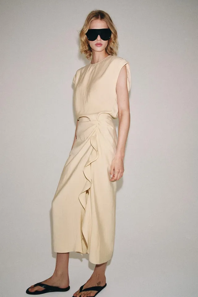 فستان ميدي بكرانيش ZW COLLECTION – صورة 4