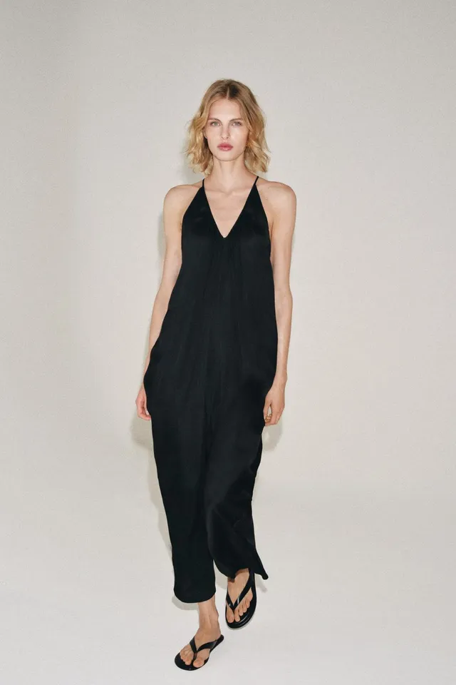 SATIN DRAPED DRESS