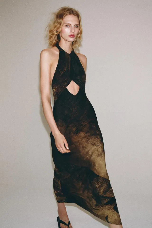 فستان ZW COLLECTION بياقة HALTER وطبعة – صورة 5
