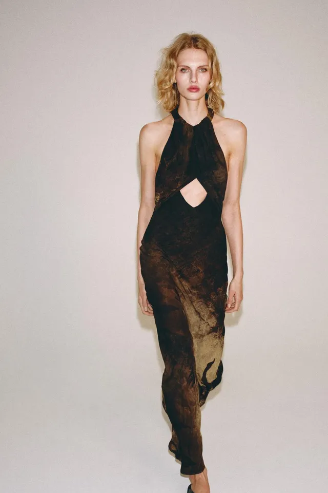 فستان ZW COLLECTION بياقة HALTER وطبعة – صورة 6
