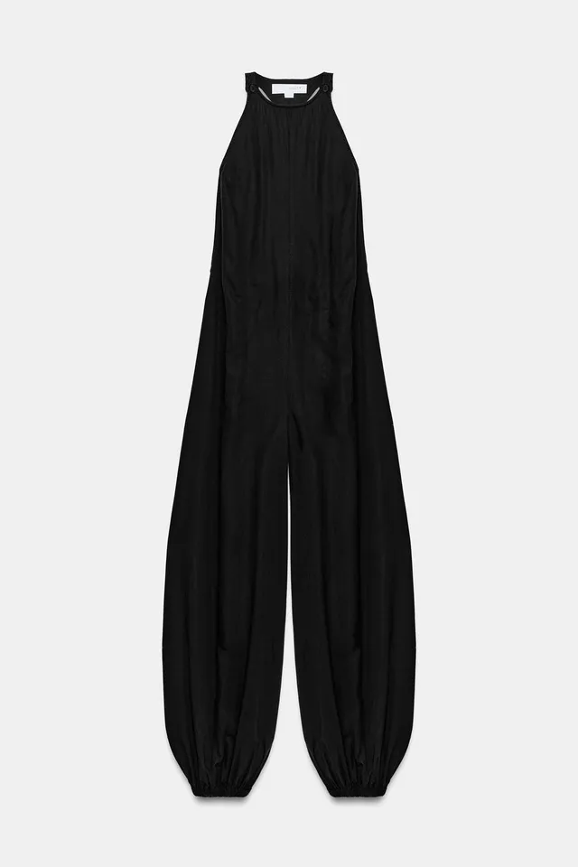 Halter Neck Sleeveless Lyocell Jumpsuit with Elastic Cuffs – image 7