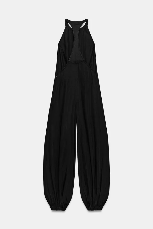 Halter Neck Sleeveless Lyocell Jumpsuit with Elastic Cuffs – image 8
