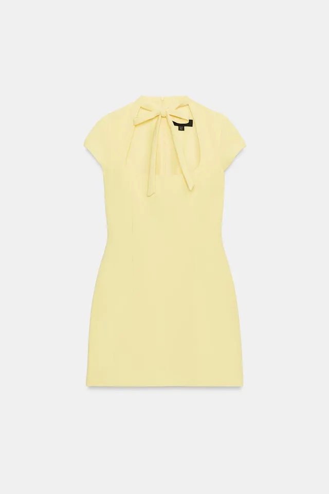 Polka Dot Tie-Detail Short Dress – image 2