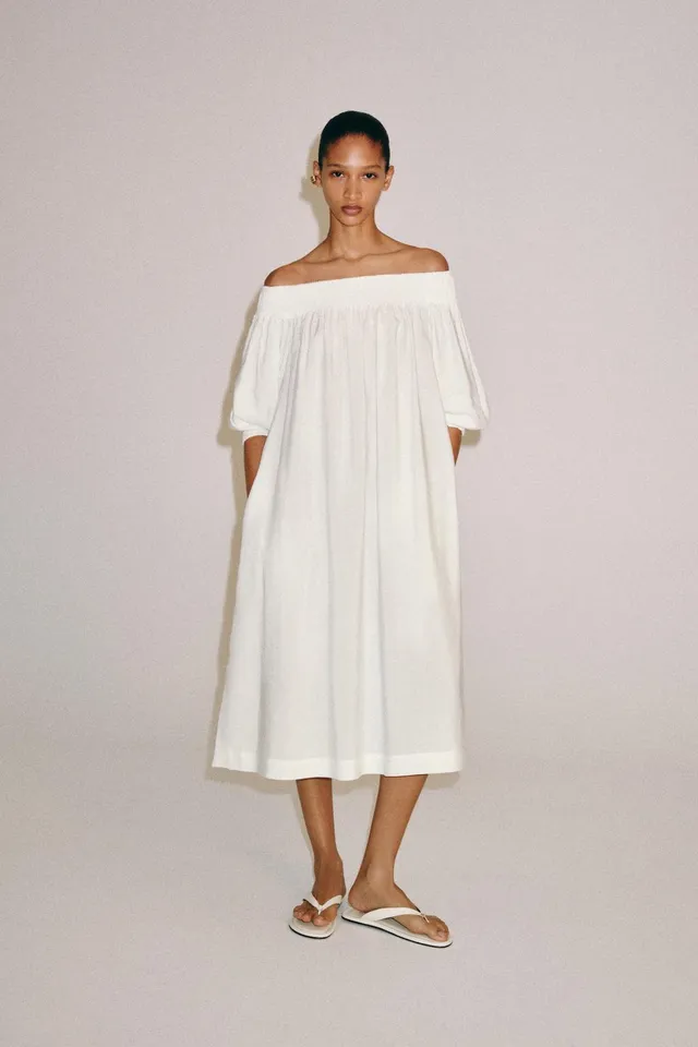 فستان ميدي بأكتاف مكشوفة ZW COLLECTION