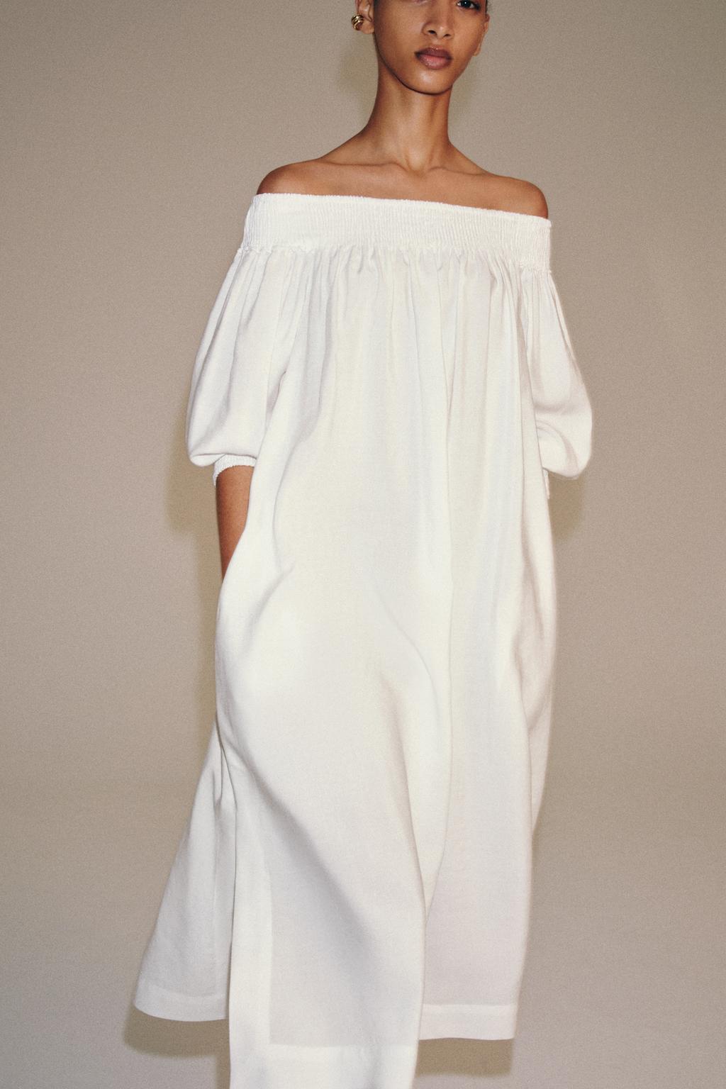 فستان ميدي بأكتاف مكشوفة ZW COLLECTION