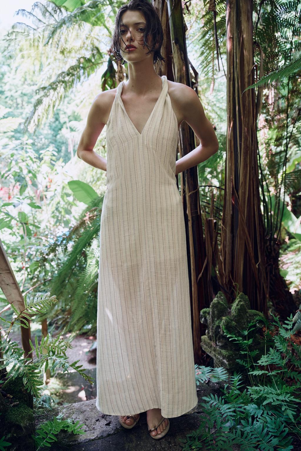 Metallic Striped Maxi Dress