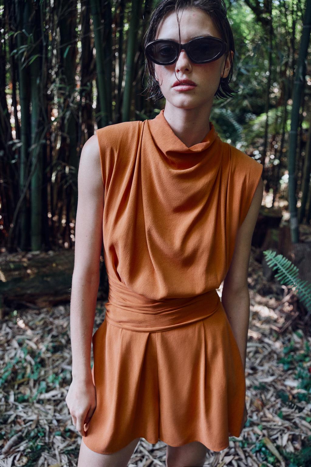 Belted Shoulder Pad Playsuit
