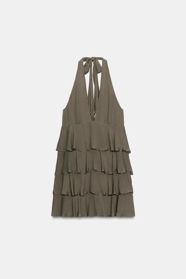 Halter Ruffle Mini Dress – image 4