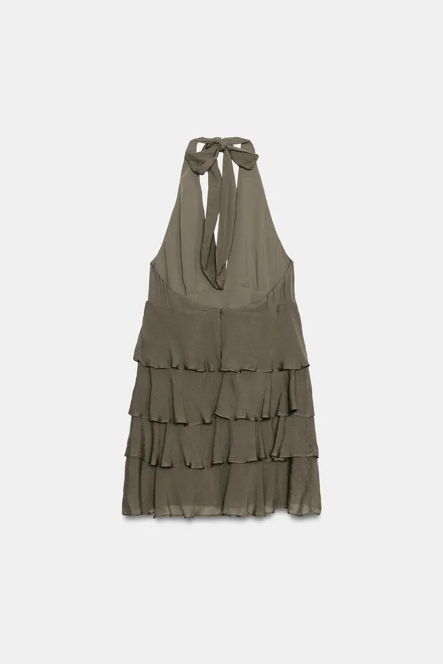 Halter Ruffle Mini Dress – image 5