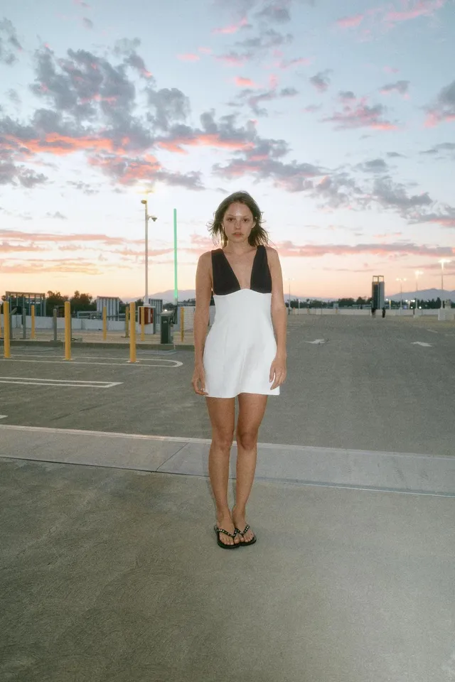 Double-Fabric Mini Dress – image 3