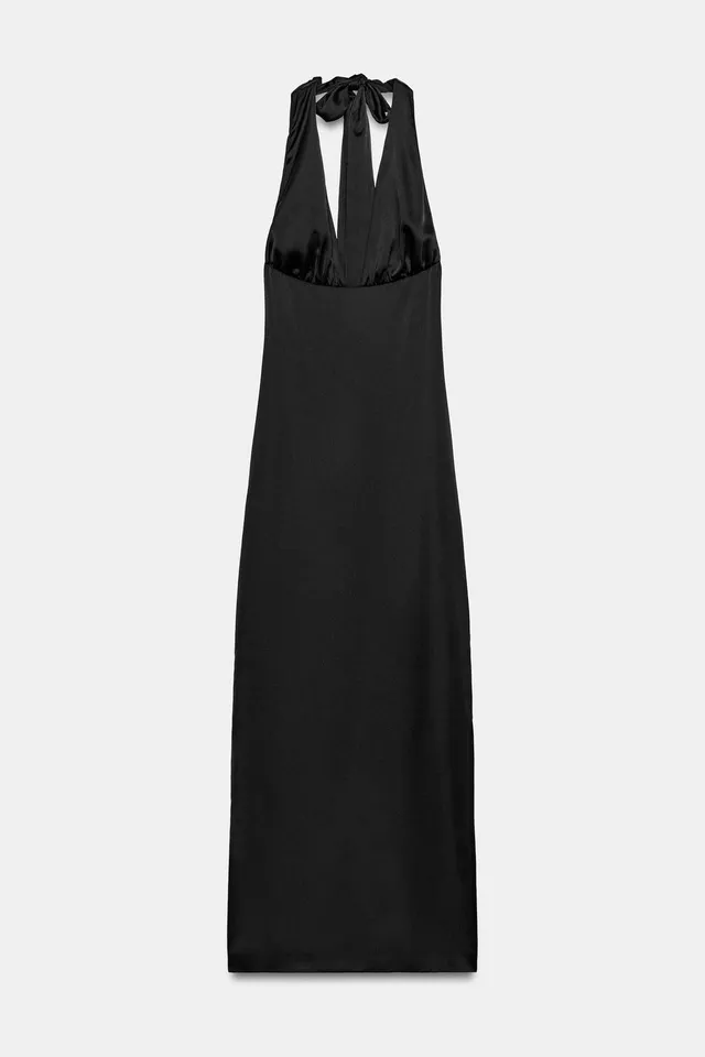 Long Satin Halter Dress – image 5