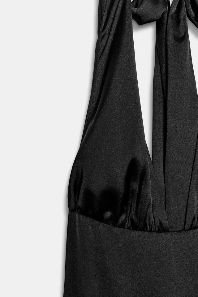 Long Satin Halter Dress – image 7