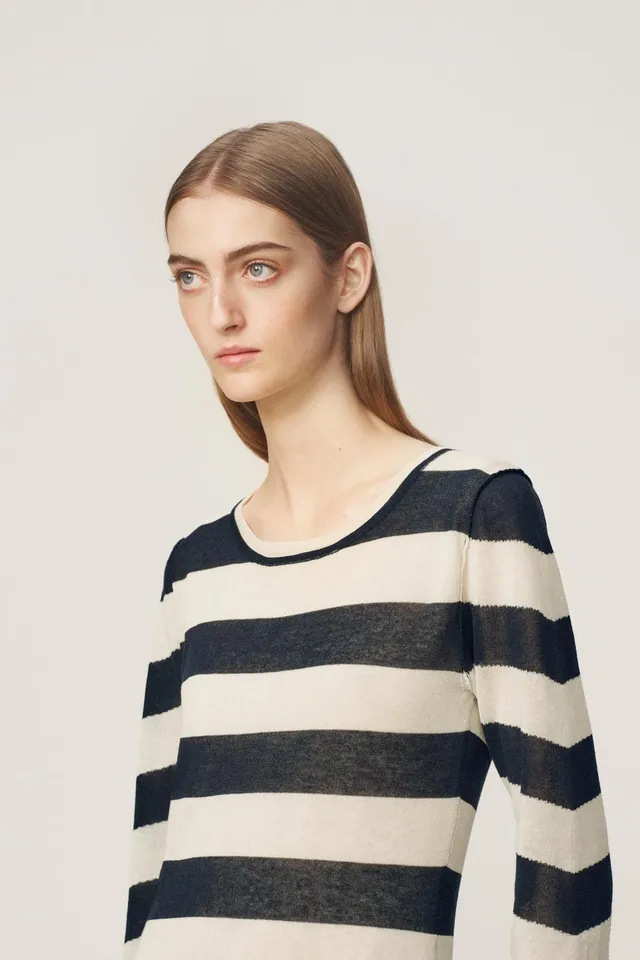 Zara Woman Collection Striped A-Line Dress with Long Sleeves – image 5