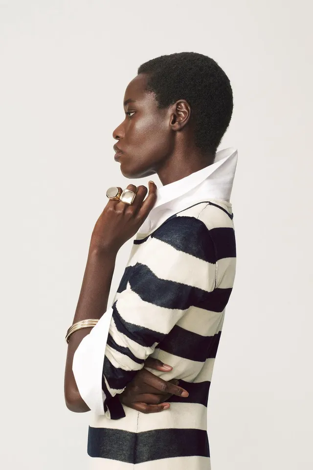 Zara Woman Collection Striped A-Line Dress with Long Sleeves – image 6