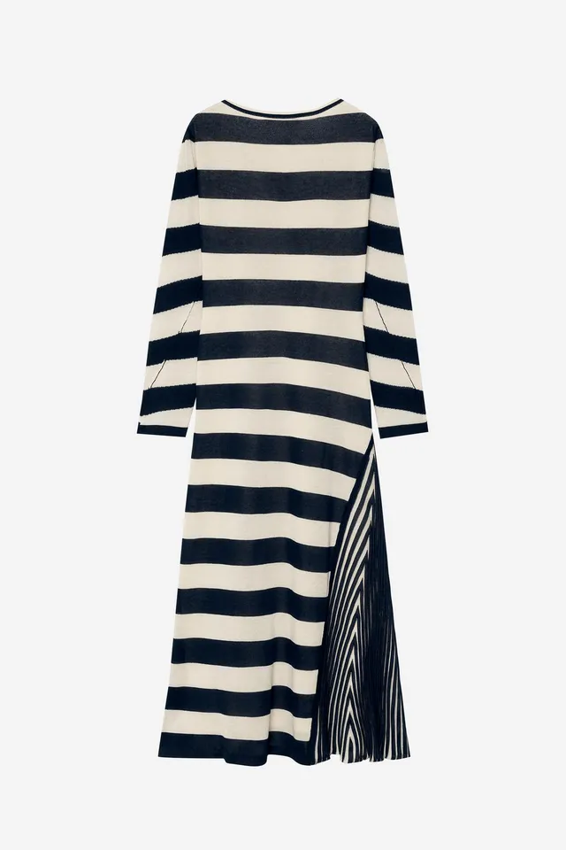 Zara Woman Collection Striped A-Line Dress with Long Sleeves – image 8