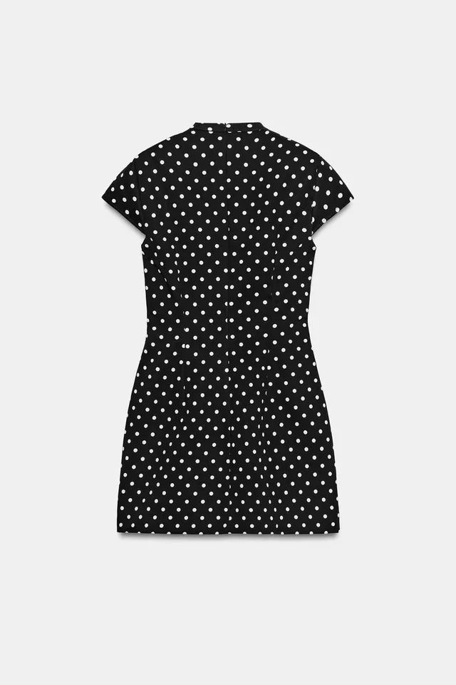 Polka Dot Tie Short Dress – image 6